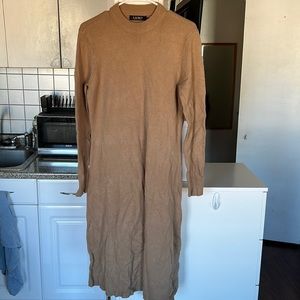 NWT Long tan sweater dress
